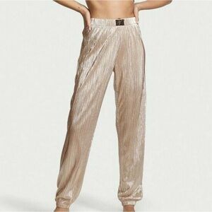 Victoria's Secret Shimmering Gold Plissè Joggers